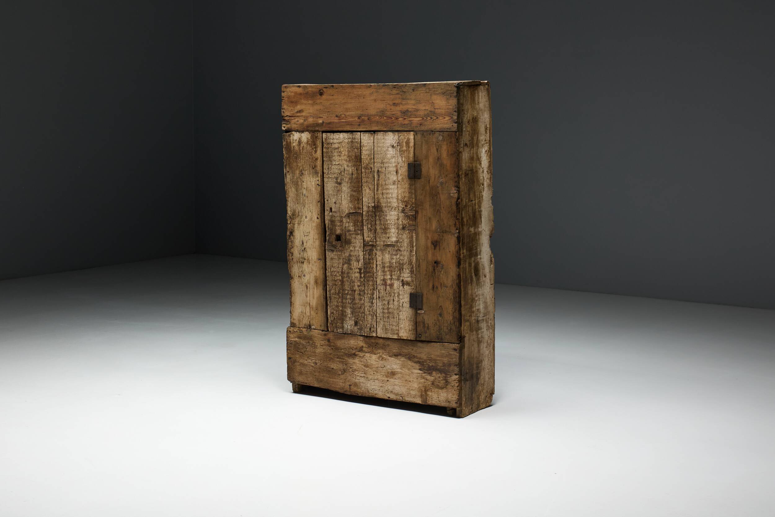 Rustic folk art cabinet, France, 19th century