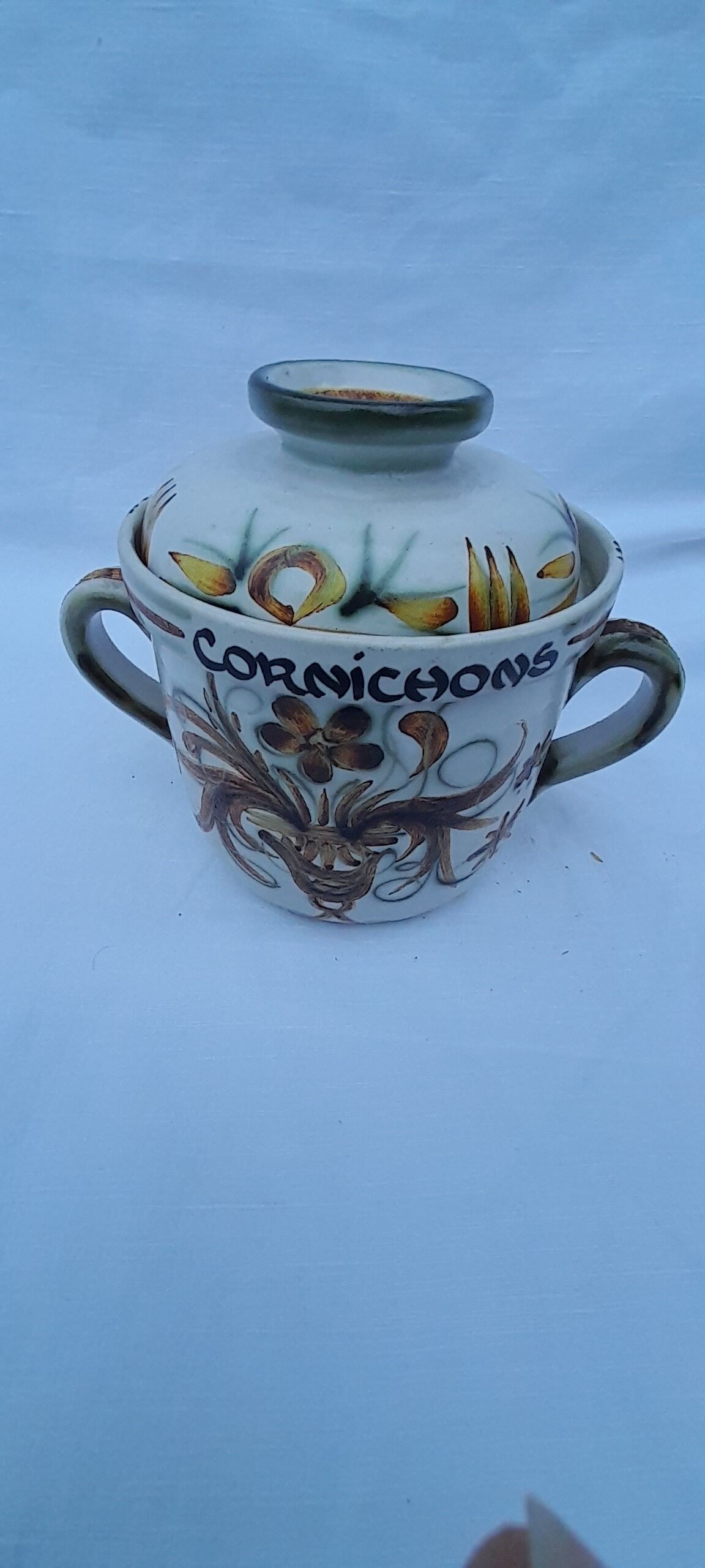 Earthenware pickle pot from Keraluc Quimper