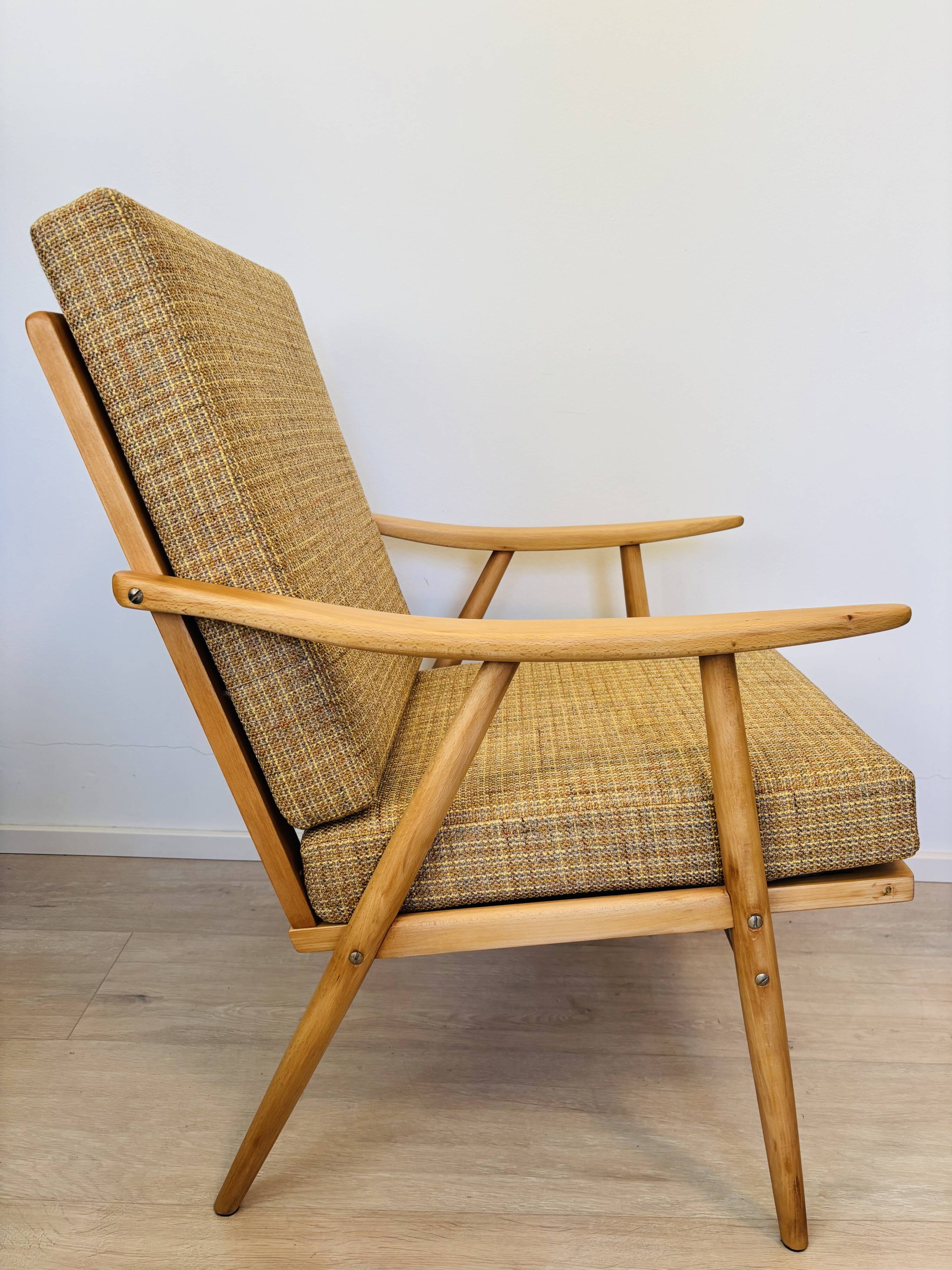 Fully restored boomerang lounge armchair by ton from czechoslovakia 1960’s