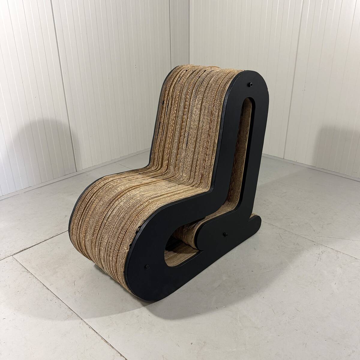 Sculpted cardboard & plywood lounge chair, 1990’s