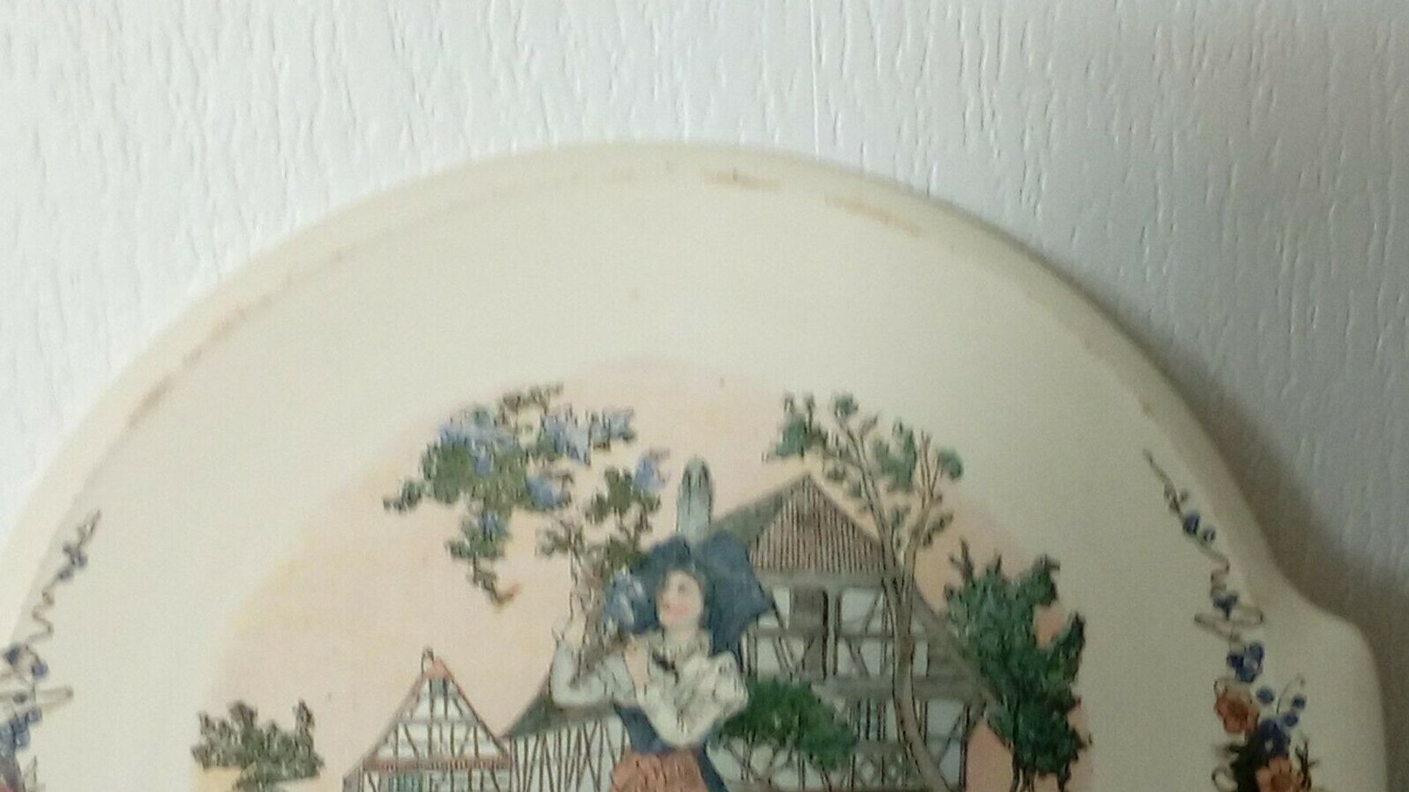 Plat a tarte en faience de sarreguemines modele obernai