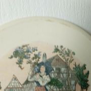 Plat a tarte en faience de sarreguemines modele obernai