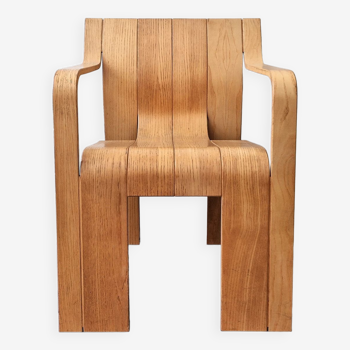 Strip chair with armrests by Gijs Bakker for Castelijn, The Netherlands 1970's