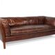 Vintage Brown Leather 3-Seater Sofa "Conrad"