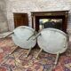 Pair of armchairs medallion in lacquered wood style louis xvi xix eme century