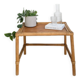 Table basse vintage en bambou marron clair Tablette Mid Century Vintage Rat