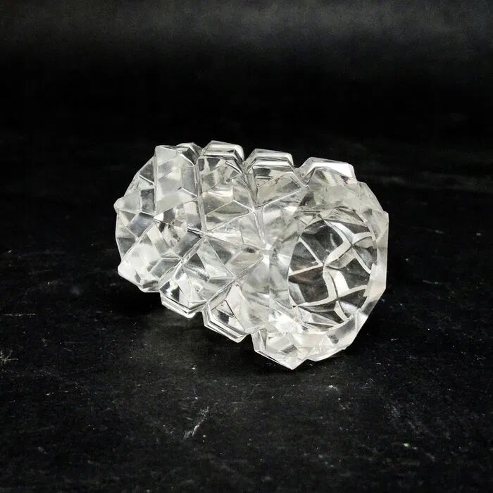 L1m crystal toothpick holder in art deco style