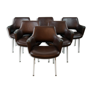 6 fauteuils en skaï