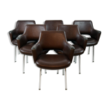 6 fauteuils en skaï