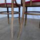 Set of 4 Vintage Bentwood Bistro Chairs, Red Upholstery