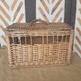 Market basket with wicker lid