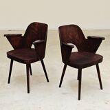 Pair of wooden armchairs by Lubomir Hofmann for Ton (Thonet), 1960