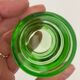 6 egg cups, green glass digestif glasses Lever.