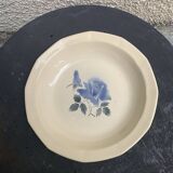 Hollow dish with blue rose motif, octagonal, vintage Digoin