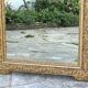 Miroir de cheminée ancien fronton en bois et stuc doré Napoléon III