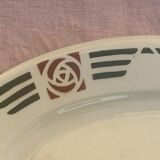 Serving dish in charcoal earthenware model Courbet art deco