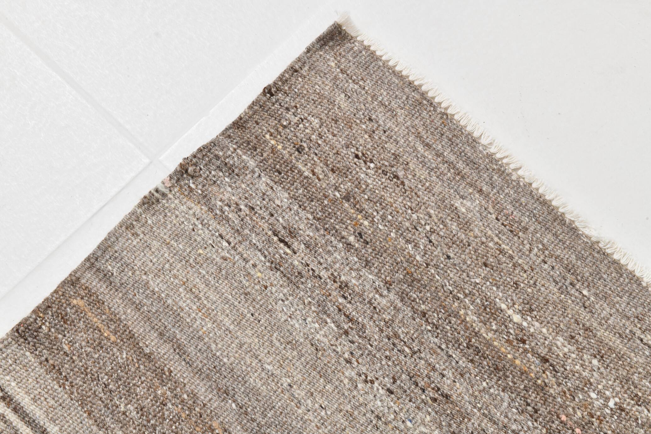 6x10 Brown and Beige Living Room Kilim Rug, 199x306Cm