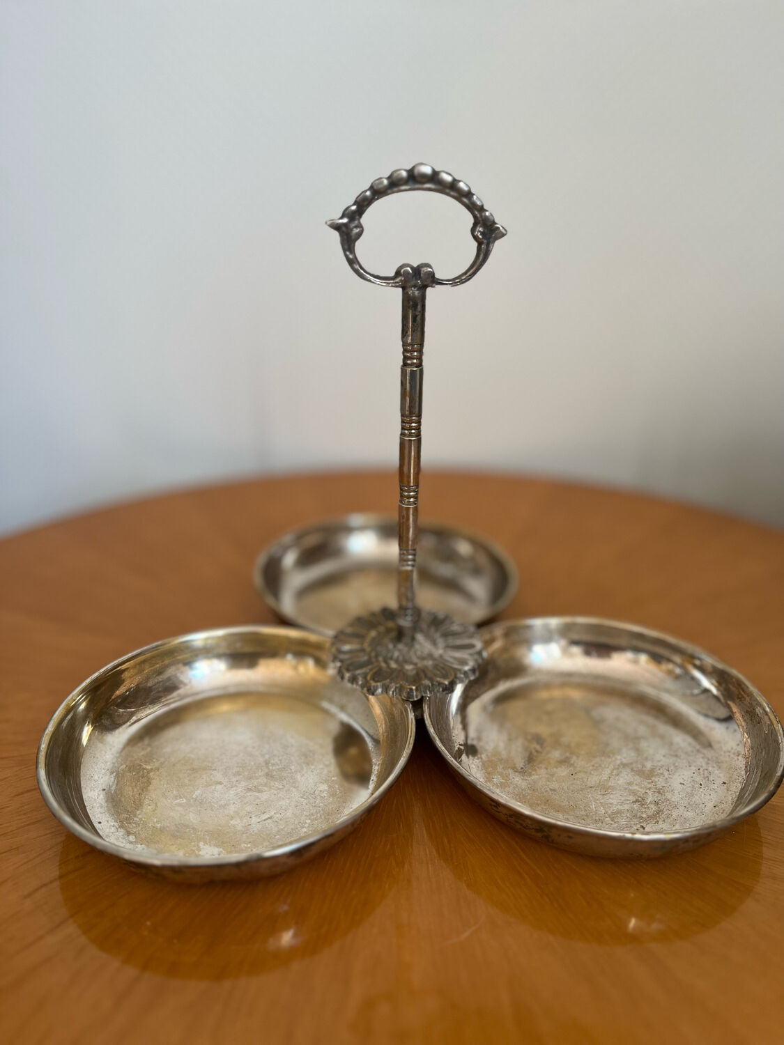 Metal servant, silver, antique