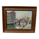 Tableau de Paul Jouvet des année 1950 "Pont de Venise"