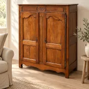 Antique two-door wardrobe, 18th century French country style.