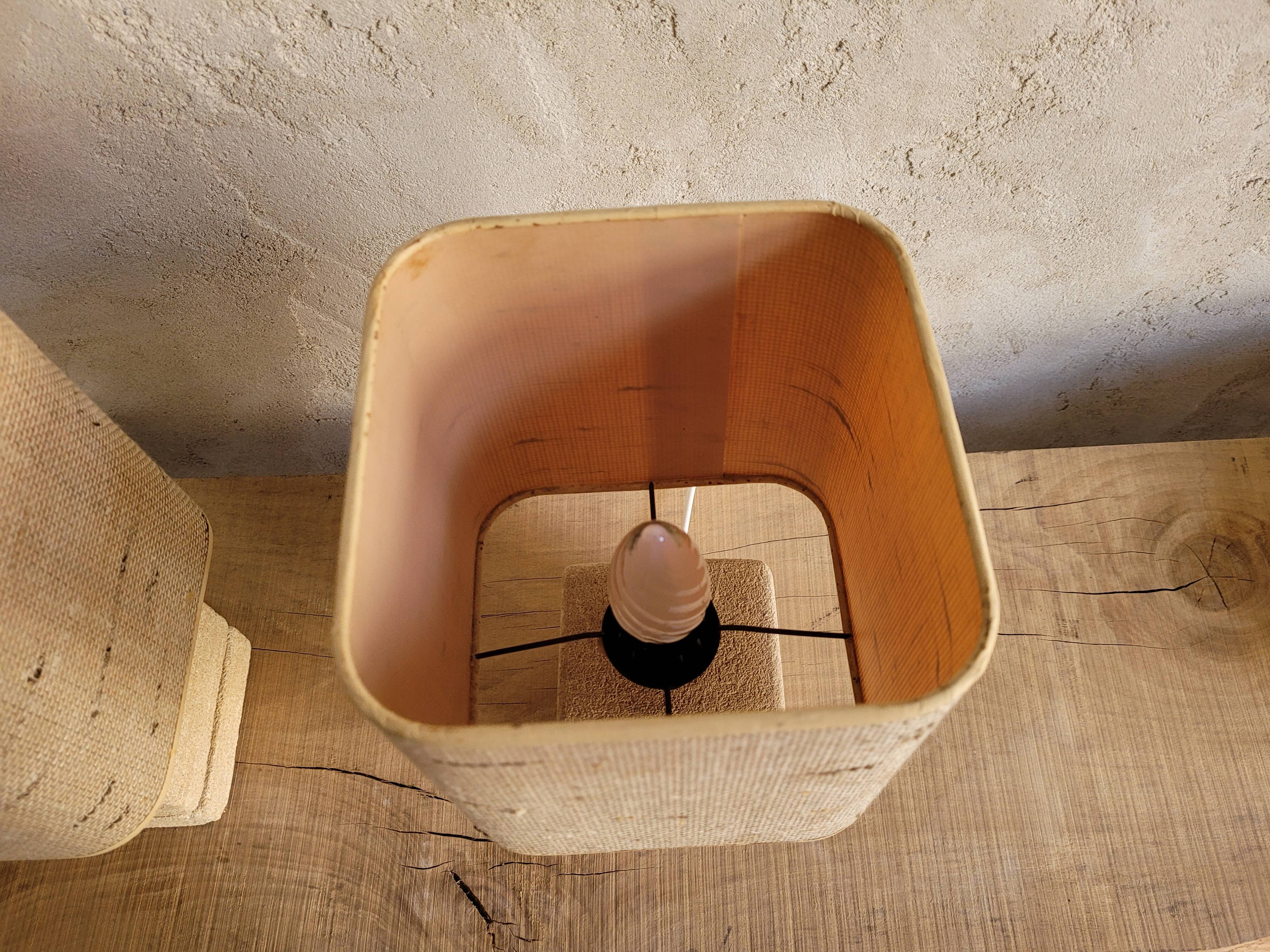 Paire de lampes en pierre années 60