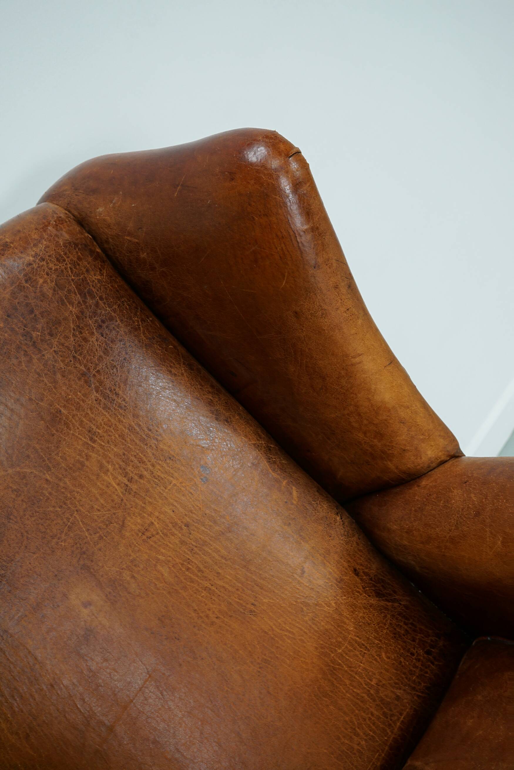 Vintage Dutch Cognac Colored Leather Vintage Dutch Cognac Colored Leather Club ChairClub Chair