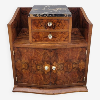Art Deco period chest of drawers in walnut burl - 1930s