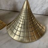 Paire de serre-livres en laiton massif vintage