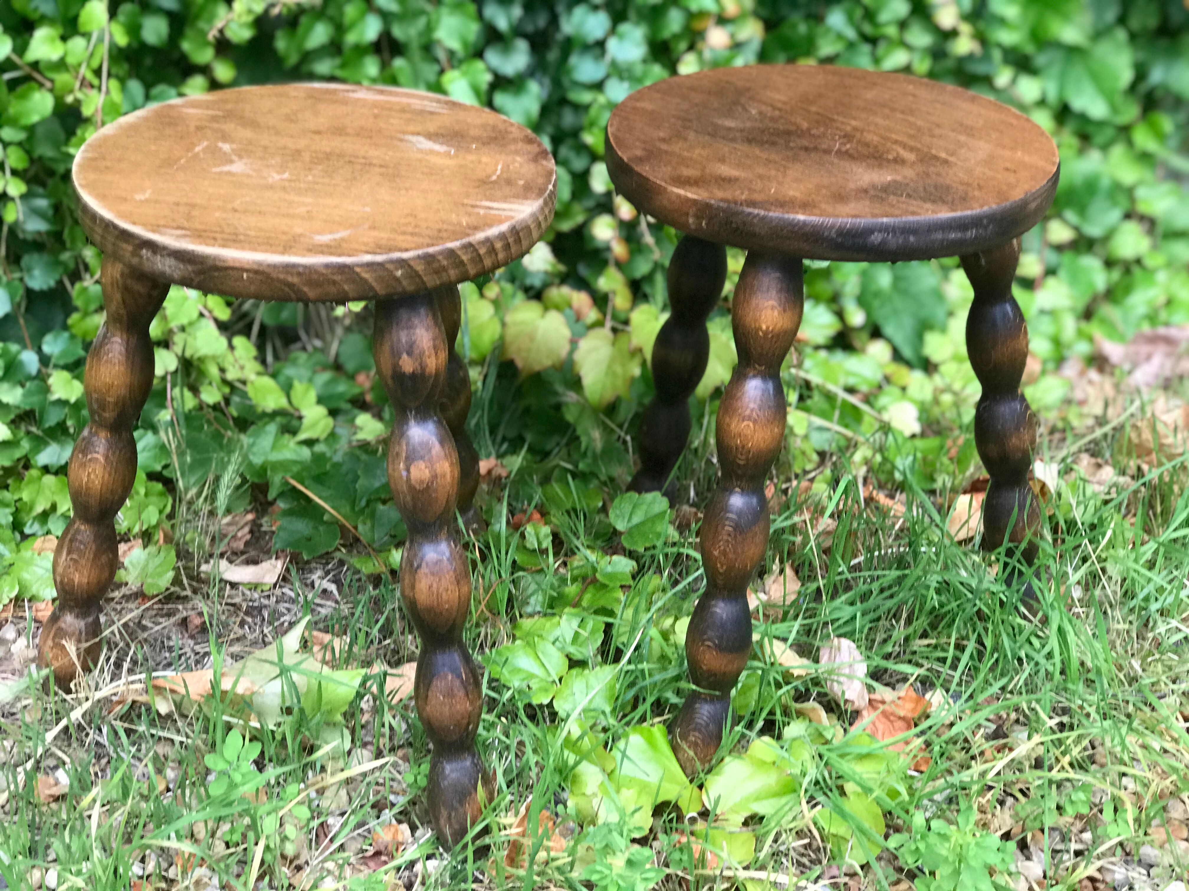 Pair of farm stools