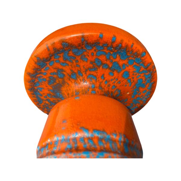 Lampe table vintage rare fabriquée en Allemagne années 1960   Style Vulcano orange-bleu avec ombre