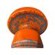 Lampe table vintage rare fabriquée en Allemagne années 1960 | Style Vulcano orange-bleu avec ombre