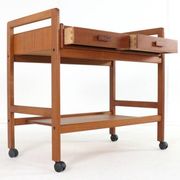 Chariot danois avec deux tiroirs - 'Favrholt' - design danois en teck