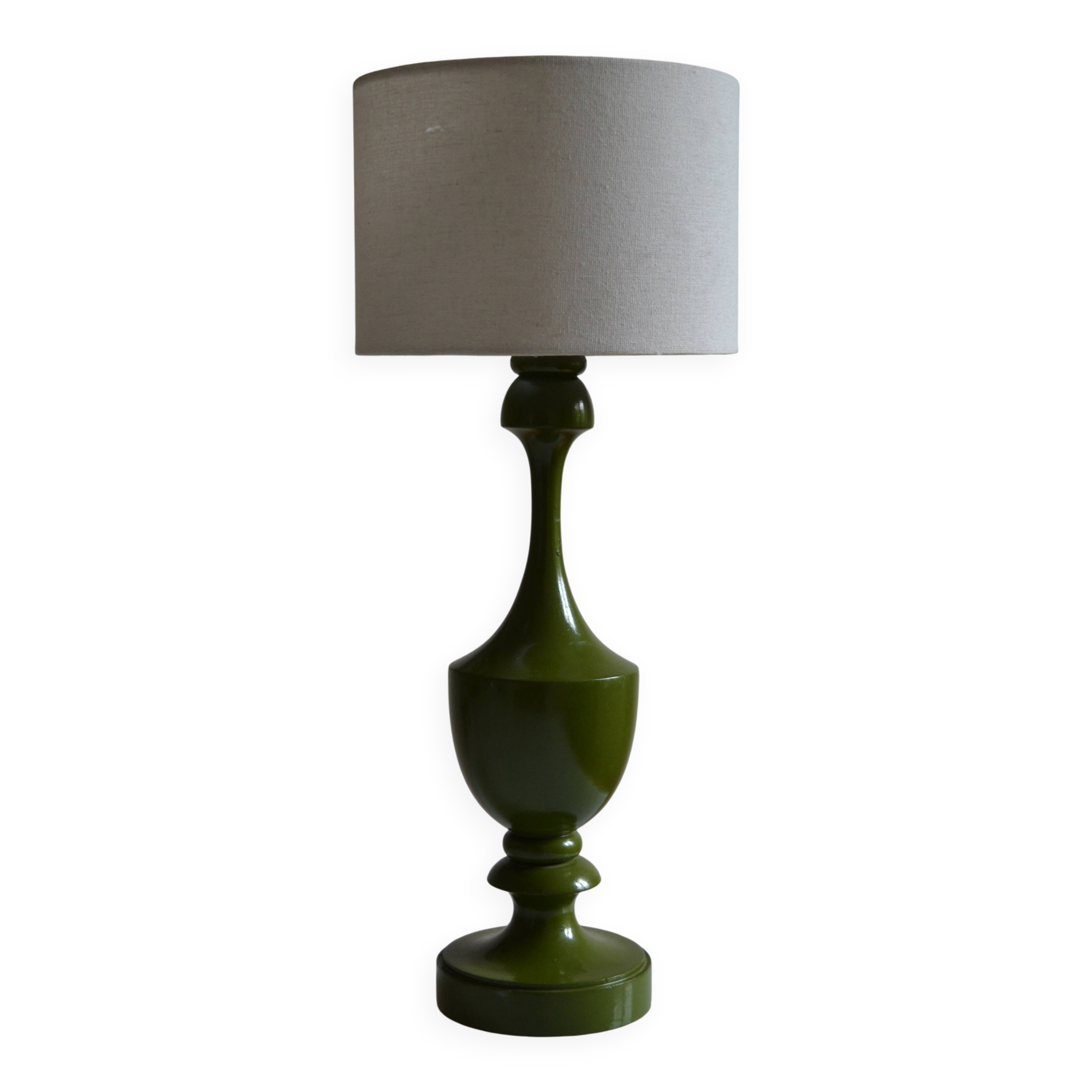 Vintage olive green lamp base circa 1970