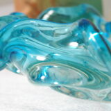 Empty pocket corolla in vintage azure blue Murano glass
