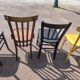 Lot de 6 chaises de bistrot dépareillées bois vintage