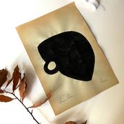 Peinture à la gouache originale sur papier vintage