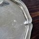 Vintage round tray in shiny silver metal - Bistro style
