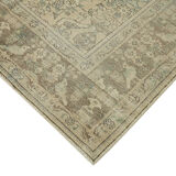 Hand-knotted persian vintage 1970s 291 cm x 374 cm beige wool carpet