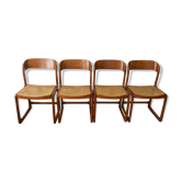 Ensemble de 4 chaises Traineau Baumann des années 60