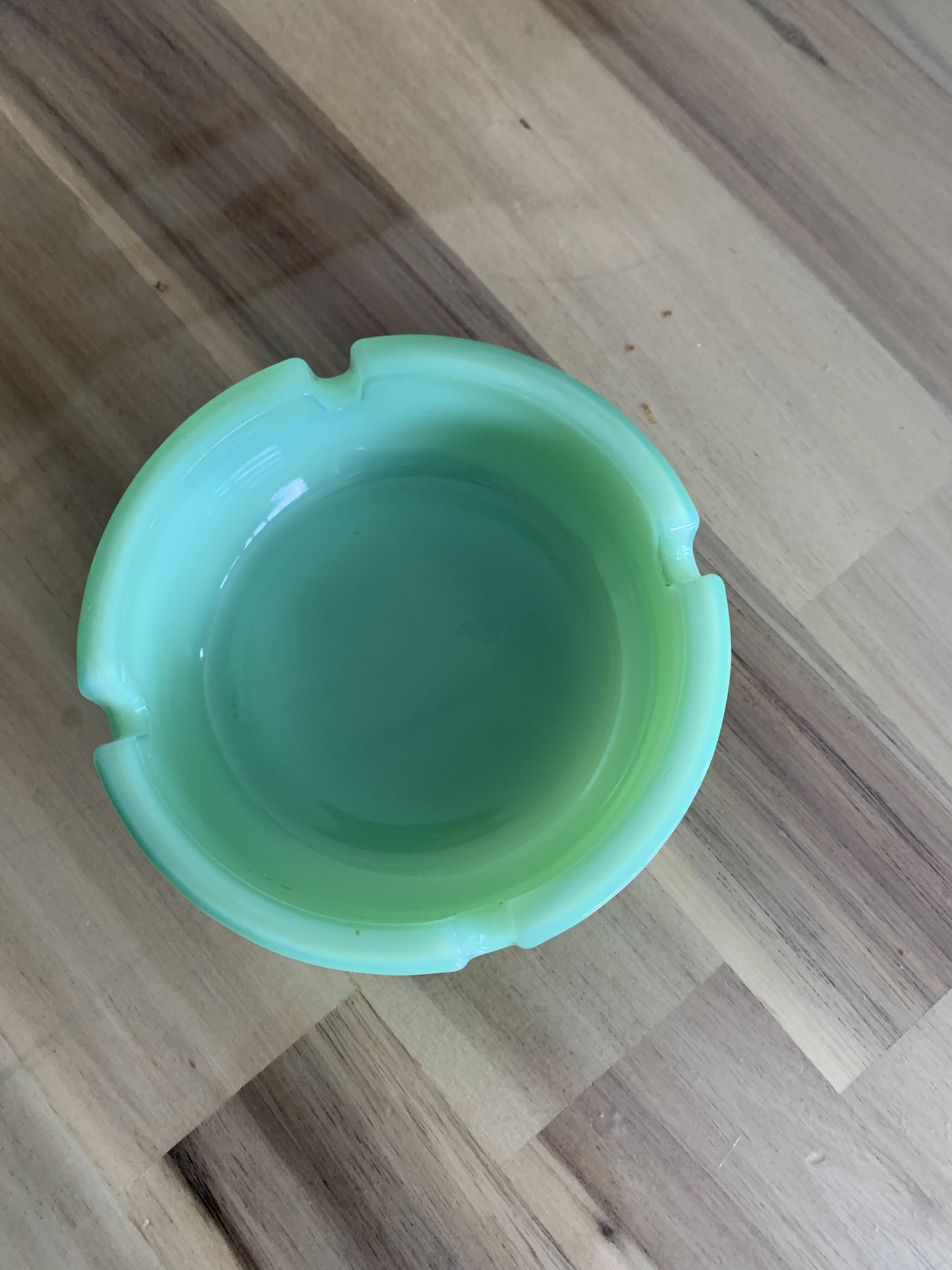 Jade green opaline vintage ashtray