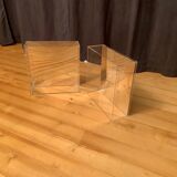 Pair of 1970s lucite mirrored shelves
