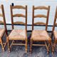 4 oak straw farmhouse chairs
