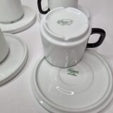 Set of four Friesland Germany porcelain coffee cups in Art Deco style