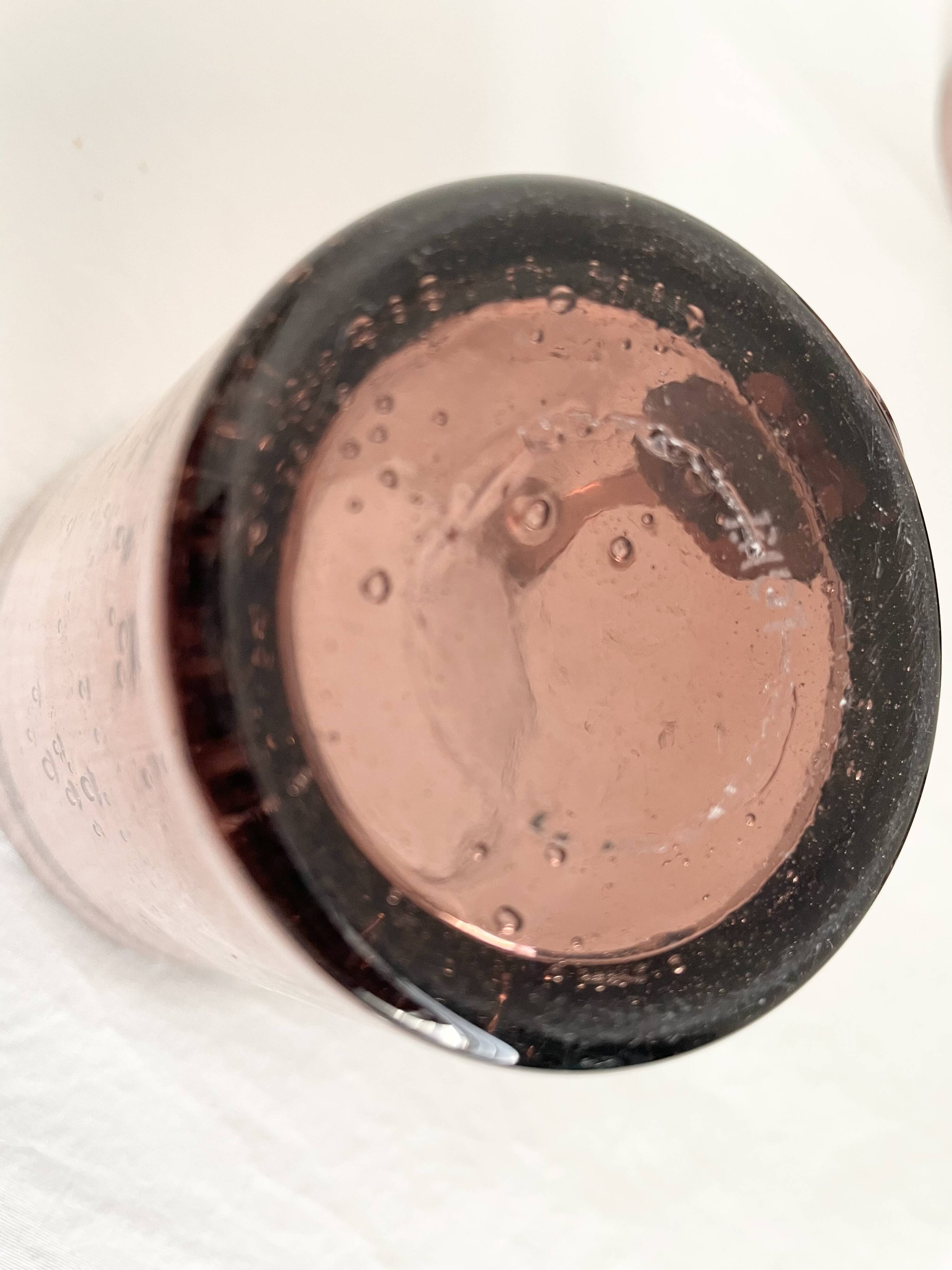 Purple biot blown glass mugs