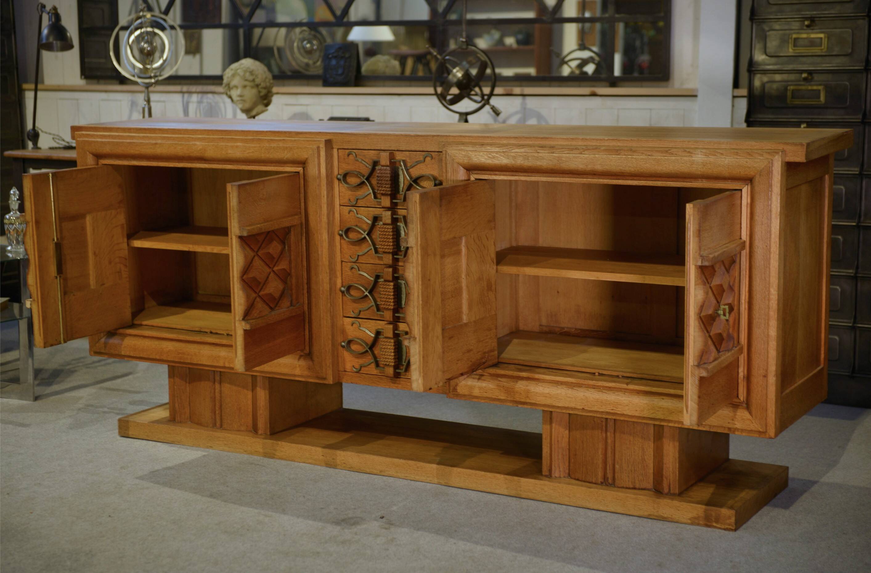 Oak buffet by Charles Dudouyt 1940s