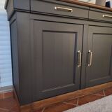 Pièce unique, Buffet/enfilade en bois massif 3 portes, 3 tiroir noir