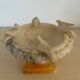 Vintage alabaster bird bath trinket dish