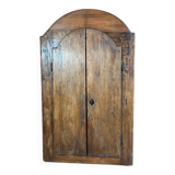 Antique Rustic Tuscan Window in Chestnut with Original Wrought Iron Hardware, 1800s