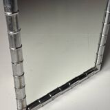 Large faux bamboo mirror chrome