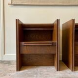 2 Scandinavian bedside tables in dark wood